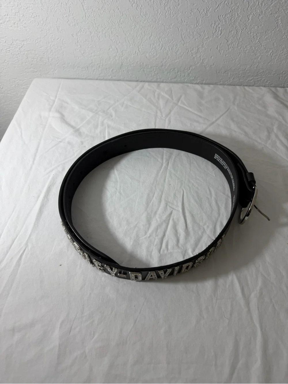 Harley-Davidson Black Belt with Crystal Lettering